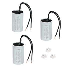 PATIKIL CBB60 9uF Running Capacitors, AC 450V 2 Wires 50/60Hz Cylinder 60x35mm for Water Pumps, Washing Machines Motor Start,3Set