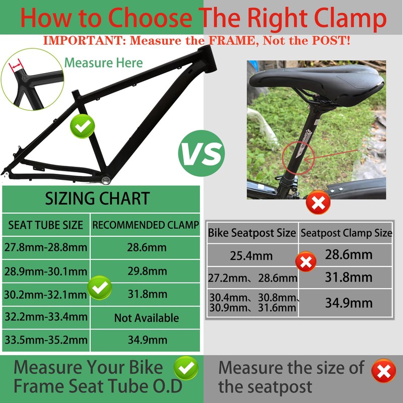 TIKBRO Bike Seat Clamp Quick Release or Screw Lock Styles