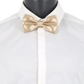 cravateSlim Mens Solid Color Bow Tie Shirt Costume Wedding Ceremony Accessories, beige, Unit size