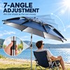 UPF 50+ Fishing Umbrella, Adjustable Tilting Outdoor Sunshade with Ventilated