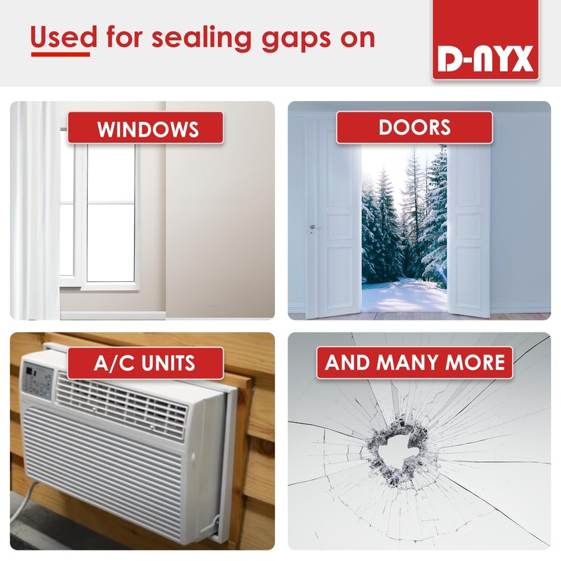 D-NYX Window Sealing Tape 1 Pack Transparent Sealing Heavy-Duty Residue-Free