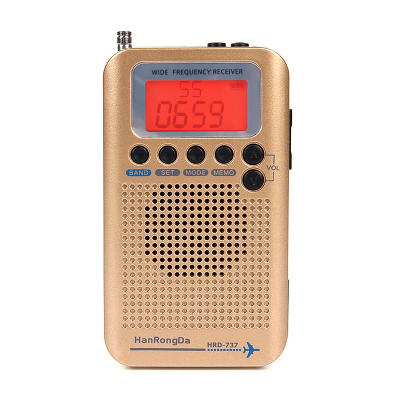 HanRongDa HRD-737 Portable Full Band Radio Aircraft Band Receiver FM/AM/SW/