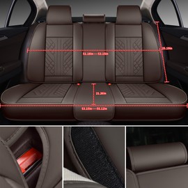 GXT Bench Seat Cover, Premium Faux Leather Bench Seat Covers for Trucks - Universal Fit for Most Sedans SUV Pick-up Truck, Durable for Long Lasting Protection(Coffee)