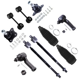 SCITOO 10pcs Front Suspension Kit Outer Inner Tie Rod End w/Steering Boot fit 2001-2004 for Volkswagen for Jetta 2001-2010 for Volkswagen Type 1 for Volkswagen for Golf Lower Ball Joint Sway Bar Link