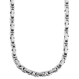 Akzent Vissam 5000139 Men's Byzantine Chain Necklace Stainless Steel Silver-Coloured, Stainless Steel