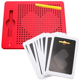 Playtastic Magnetische Reise-Zeichentafel, Stift & Vorlagen, 17,5 x 21,5 cm, rot