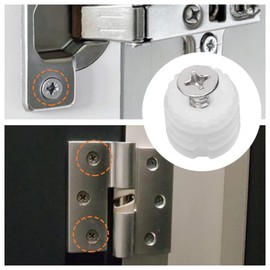 Zopseet 120 Pairs Coolers Plastics Hinges and Screws Plastic Hinge Dowel Inserts with Screws Hinge Expansion Dowels for Fixing Furniture Connections