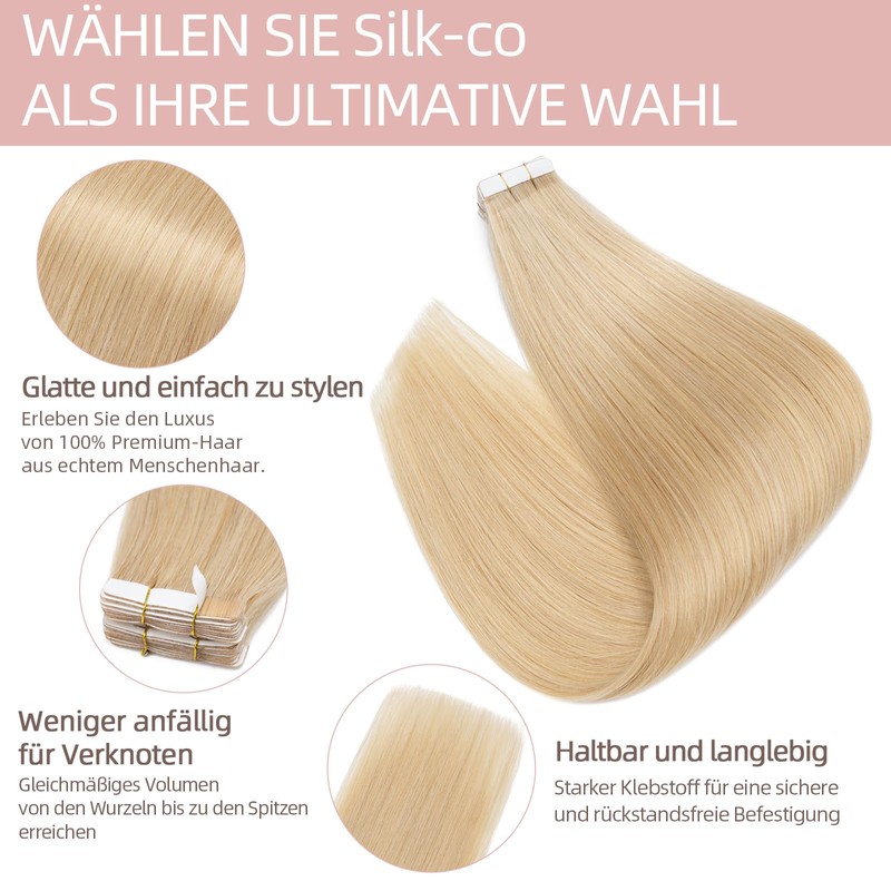 Tape Extensions Real Hair Tape-In Extensions Real Hair Soft Straight