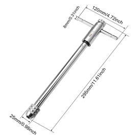 sourcing map Adjustable Ratchet Tap Wrench T-Handle, for Metric M5-M12 Thread Taps, Ratcheting T Handle Holder Reamer Hand Tapping Tool for Machinist Repair, 295mm (11.61-inch Approx.) Body