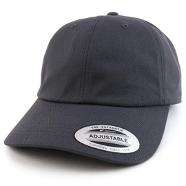 Trendy Apparel Shop Oversize XXL Plain Unstructured Soft Crown Cotton Cap - Charcoal - 2XL