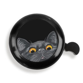 WIRESTER Black Aluminum Round Bike Bell, Classic Ring Bicycle Bell, Bike Accessories Bell Ring for Adults Kids Girls Boys - Black Bombay Kitten Cat