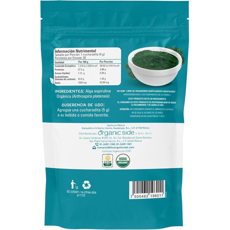 ESPIRULINA ORGANICA EN POLVO 100 GRAMOS