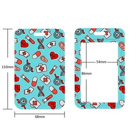 Pack of 2 ID Badge Holders with Lanyard, ID Card Case with Lanyard, ID Card Holder, Badge Kit for Exhibition, Office, Nurses, Doctor, White / Green