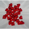 30 red large decorative hearts, luminous acrylic decorative stones, approx.