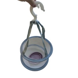 Nocwpsi 1Pc Folding Makeup Brush Wash Bowl Silicone Makeup Sponge Cleaning Pad Hanging Mesh Basket,Purple