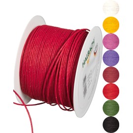 Halbach Seidenbänder Paper Wire Made of Recycled Paper with Wire, Width 2 mm, Length 100 m, Paper Cord for Crafts and Floristry, Craft Wire for Creative Ideas, Colour: Red