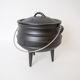 Lehman's Campfire Cooking Kettle Pot - Cast Iron Potje Dutch Oven with 3 Legs and Lid, 9.5 inch, 1.5 gallon