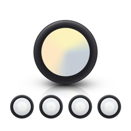 ECOELER 4 Pack Dimmable LED Disc Light, 3000K/4000K/5000K Selectable Surface Mount Ceiling Lighting, Black Aluminum Baffle Trim Flush Mount Downlight, ETL-Listed