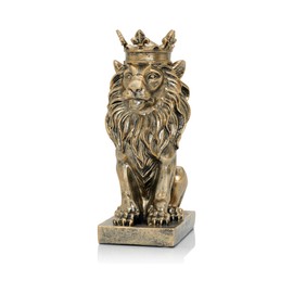 AMOIENSIS - Decoración de estatua de león de resina de 9 pulgadas, decoración del hogar, decoración de oro antiguo, decoración para Fengshui, león, hombre, oficina, computadora, decoración de hombre,