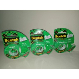 Scotch 3 Scotch Magic Tape Matte Finish Invisible 1/2" x 800" 22 YDS (YOU GET 3 ROLLS)