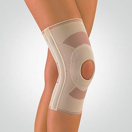 Bort 114150 Open Patella Knitted Knee Support, Knee Brace with Splints- Small, Beige (10.2″ – 11.4″-Calf/ 12.6″ – 14.2″Thigh)