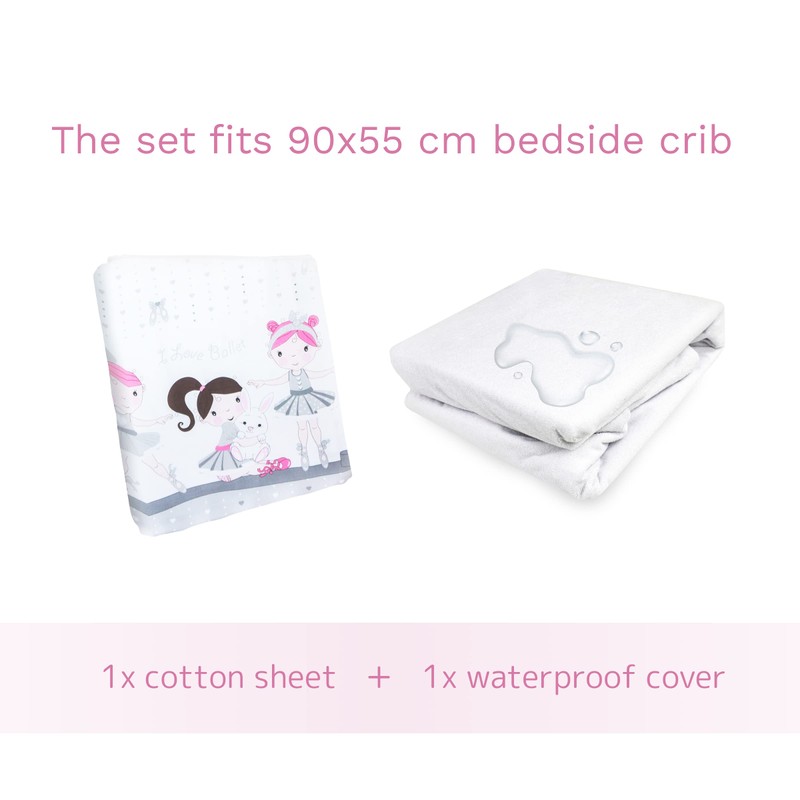 100% Cotton Fitted Sheet with Waterproof Mattress Protector to fit