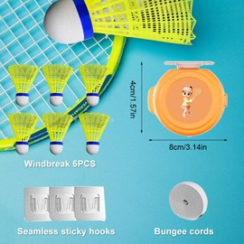 Badminton Rebound Trainer, Rebound Badminton, Portable Badminton Training Aid, Badminton Single Player Rebound Trainer, Badminton Self-Learning Device for Badminton Courts, Garden, Parks, Living Room