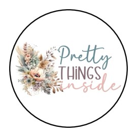 PARTYMOMMY 30 PRETTY THINGS INSIDE BOHO ENVELOPE SEALS STICKERS LABELS TAGS 1.5" ROUND