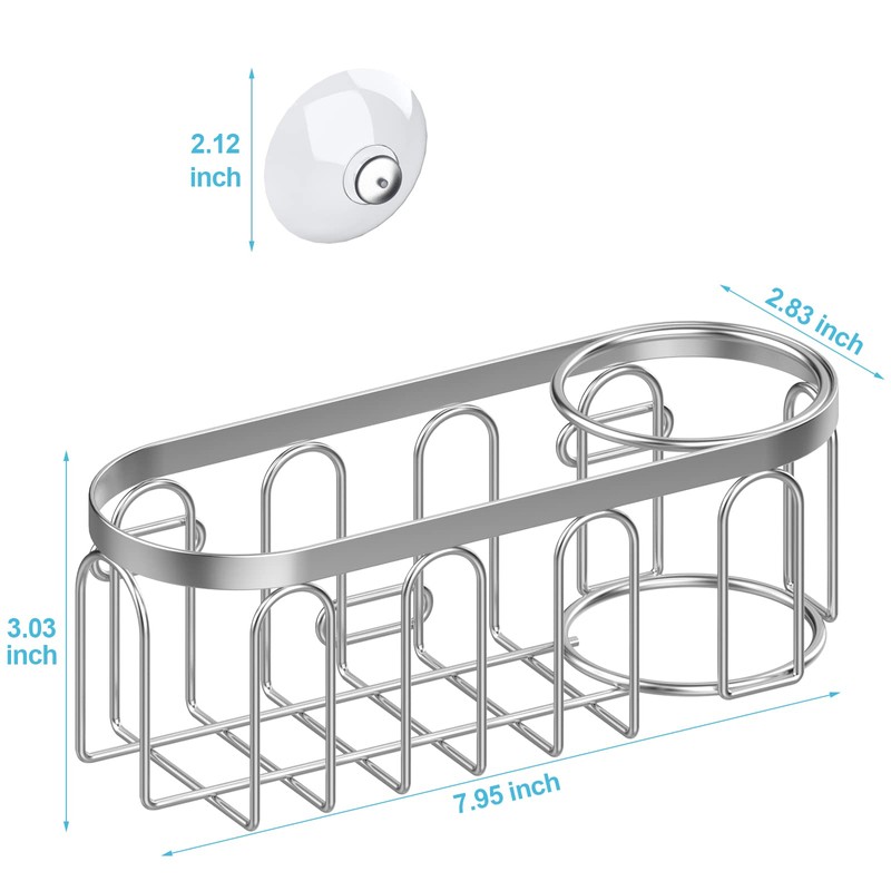Yazoni 2-in-1 Sponge Holder for Kitchen Sink, Suction Cup Kitchen