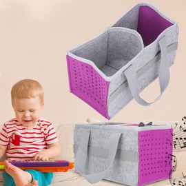 Felt Cloth Case for Toniebox, Portable Carrying Storage Bag Travel Storage Bag Extra Space Felt Cloth Case Bag for Toniebox Player Starter Set, Bags (Purple)