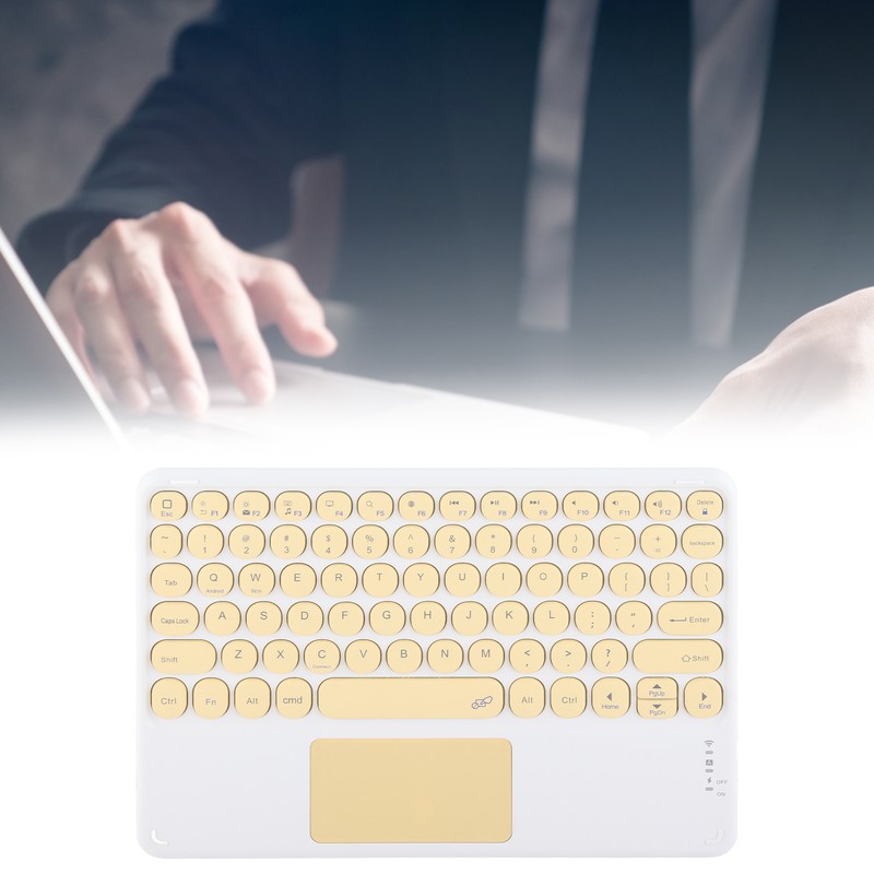 Bluetooth Keyboard Touchpad Round Keycap with Ergonomic Design Stable Connection