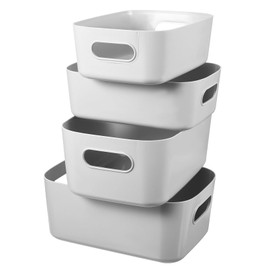 iplusmile 4pcs Tabletop Storage Baskets Portable Organizers for Kitchen Bathroom Versatile Design for Small Items Includes Medium Small for Home Organization