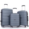 Tripcomp Gray-21 3-Piece Hardshell Luggage Set, Lightweight Suitcase Set with