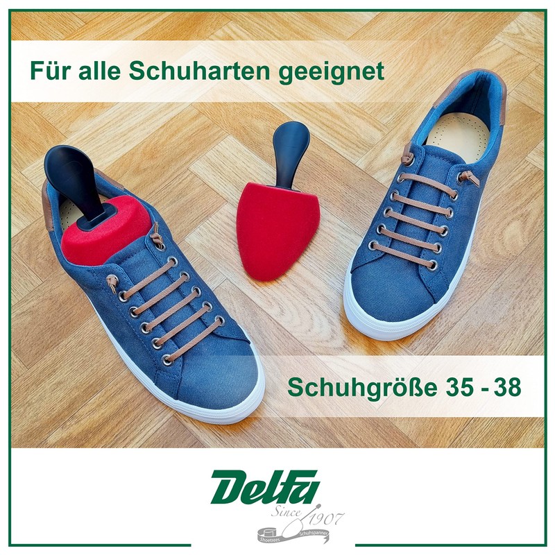 DELFA Samty Schuhspanner Schuhformer Schuhstrecker aus Schaumstoff mit Viskoseflock für