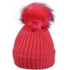 Gustav Müller Knitted Hat with Bobble 3 Colours, red