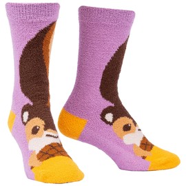 Sock It To Me Women's Fuzzy Gripper Socks, Squirrel, One Size
