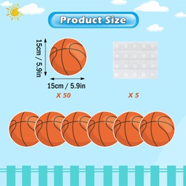 Wonmon 50 PCS Basketball Cutouts for Bulletin Board Decorations, Basketball Paper Cut-Outs for Classroom Bulletin Board Wall Decor Basketball Sport Theme Birthday Party Supplies