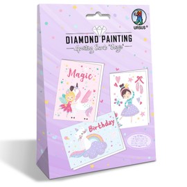 Ursus 43540001F Diamond Painting Greeting Cards "Magic", Craft Set for Children for Creative Design of Greeting Cards, Pack of 3, DIN B6