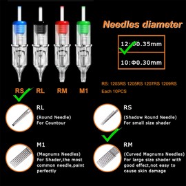 Unihuby Cartridge RS – 40pcs Cartridges Round Shader 3RS 5RS 7RS 9RS Cartridges Mix #12
