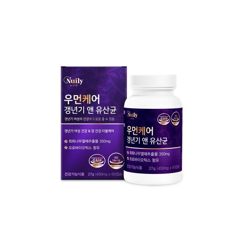 갱년기유산균 여성 장건강 갱년기 회회나무추출물 유산균 프로바이오틱스 60 캡슐 Menopausal