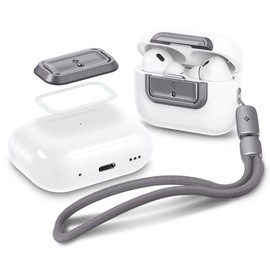 Spigen Lock Fit M [EZ FIT] Dispositivo de Bloqueo Compatible con AirPods Pro 2nd Generation (2023/2022) / AirPods Pro (2019) Cerradura de Caja con Cordón [Incluye Kit de instalación] - Gris
