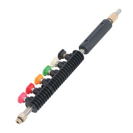 elfinrm Pressure Washer Extension Wand, 9 Pack Power Washer Lance with 5 Nozzle Tips, 30°,90°,120° Curved Rod 1/4 Quick Connect, Replacement for Anti-Leaked Ring 4000 PSI