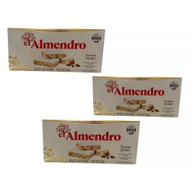 El Almendro Alicante Crunchy Almond Turron (PACK of 3, 7.05oz Each Bar)