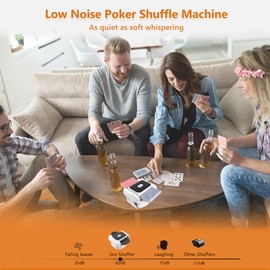 GONSIR Automatic Card Shuffler，Rechargeable One-Click Card Shuffler for 1-2 Decks, Low Noise & Efficient Shuffling Machine, Portable Electric Card Shuffler for Poker, UNO, Blackjack, Skip-Bo, Phase 10