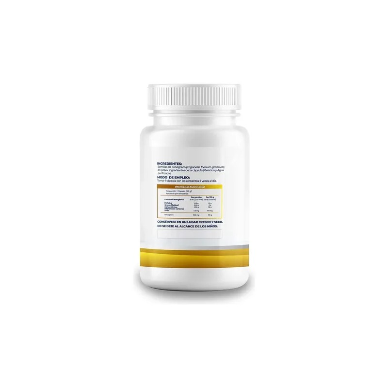 Fenogreco 500mg - 500 Cápsulas Pack Sin Sabor