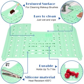 WiweTote Bathroom Sink Cover for Counter Space, Foldable Silicone Makeup Mat with Hanging Loop Heat-Resistant Sink Cover for Makeup, 22 * 17" Space Saver Sink Organizer Mat for Bathroom, Green