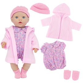 4 Pcs Baby Doll Clothes for 16-18 Inch Dolls, 18 Inch Baby Doll Fashion Clothes Dresses and Accessories Outfits for New Born Baby Dolls(No Doll)