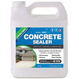 Serveon Sealants Concrete Driveway Sealer Plus Penetrating Concrete Densifier (Clear Natural Finish) Commercial Grade Outdoor Indoor Waterproof Sealant Protects Pavers Sidewalks Pools (1 Gallon) H2100