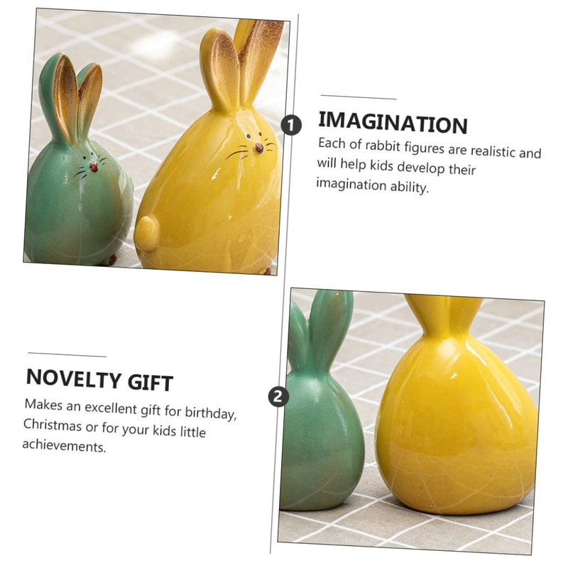 Zerodeko 2pcs Ceramic Ear Figurines for Home Office Decoration Cute