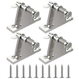OYMLANX 4Pcs Bimini Top Deck Hinge with Pin and Ring, Specialized Bimini Top Hardware Made from 316 Stainless Steel, Bimini Top Mounting Hardware for Boats, with 10 Stainless Steel Impact Screws.